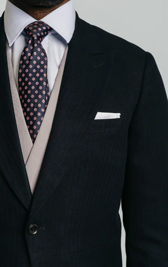 Dobell Navy Herringbone Morning Tailcoat - photo 3 Dobell Navy Herringbone Morning Tailcoat - photo 3