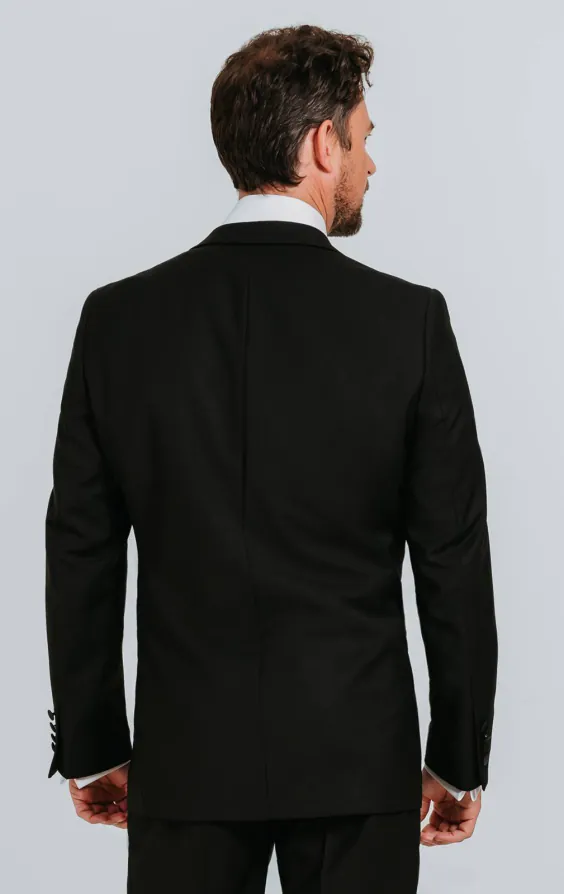 Black 100% Wool Dinner Jacket with Notch Lapel - photo 1