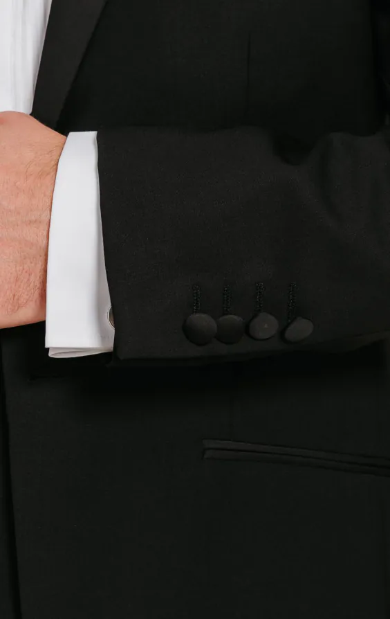 Black 100% Wool Dinner Jacket with Notch Lapel - photo 2