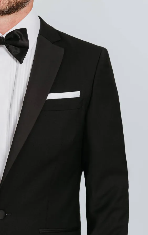 Black 100% Wool Tuxedo with Notch Lapel - photo 3 Black 100% Wool Tuxedo with Notch Lapel - photo 3