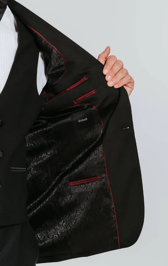 Black 100% Wool Dinner Jacket with Notch Lapel - photo 4 Black 100% Wool Dinner Jacket with Notch Lapel - photo 4