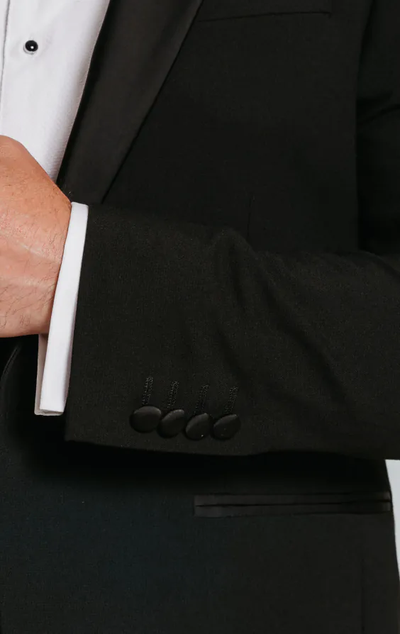 Black Slim-Fit Tuxedo with Notch Lapel - photo 3