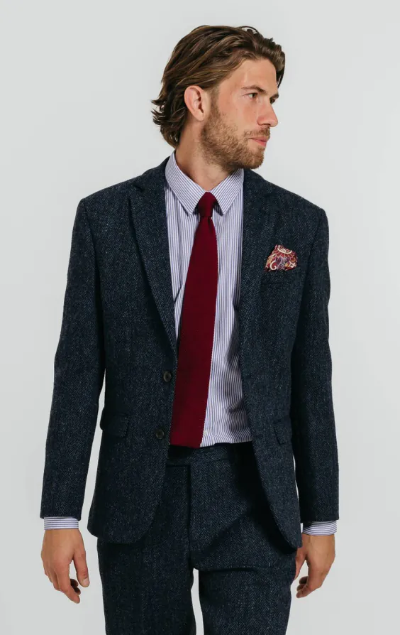Harris Tweed of Scotland Blue Herringbone Tweed Jacket Harris Tweed of Scotland Blue Herringbone Tweed Jacket