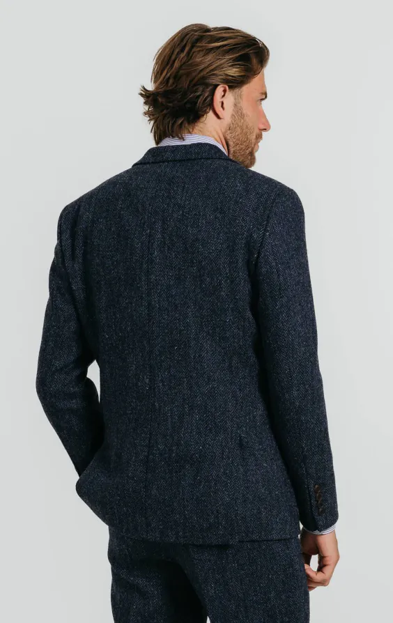 Harris Tweed of Scotland Blue Herringbone Tweed Jacket - photo 1 Harris Tweed of Scotland Blue Herringbone Tweed Jacket - photo 1