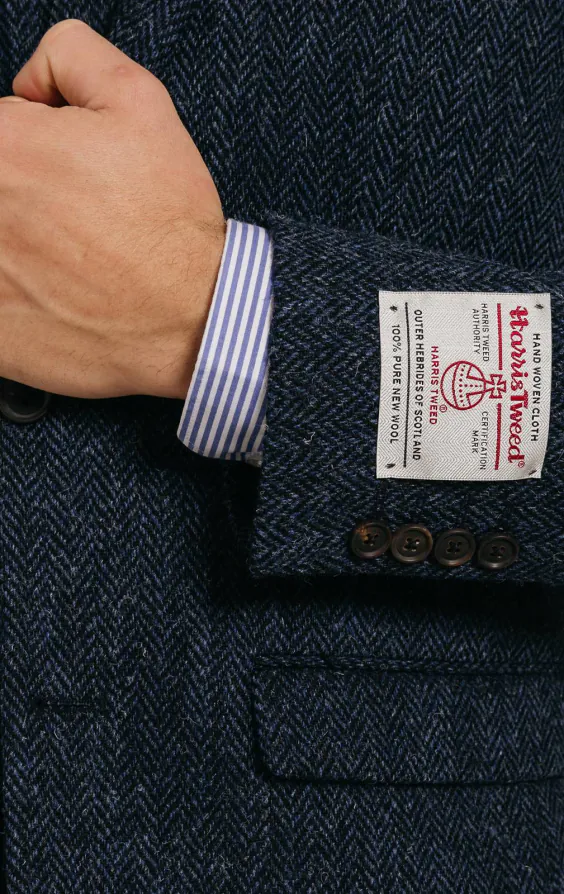 Harris Tweed of Scotland Blue Herringbone Tweed Jacket - photo 2 Harris Tweed of Scotland Blue Herringbone Tweed Jacket - photo 2