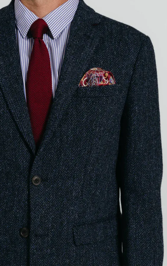 Harris Tweed of Scotland Blue Herringbone Tweed Jacket - photo 3 Harris Tweed of Scotland Blue Herringbone Tweed Jacket - photo 3