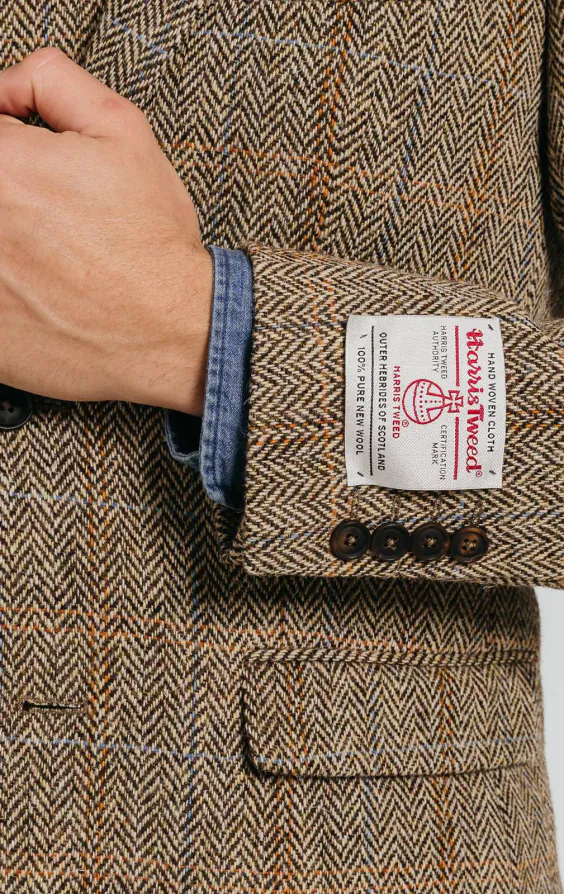 Harris Tweed of Scotland Brown Windowpane Tweed Jacket - photo 2 Harris Tweed of Scotland Brown Windowpane Tweed Jacket - photo 2