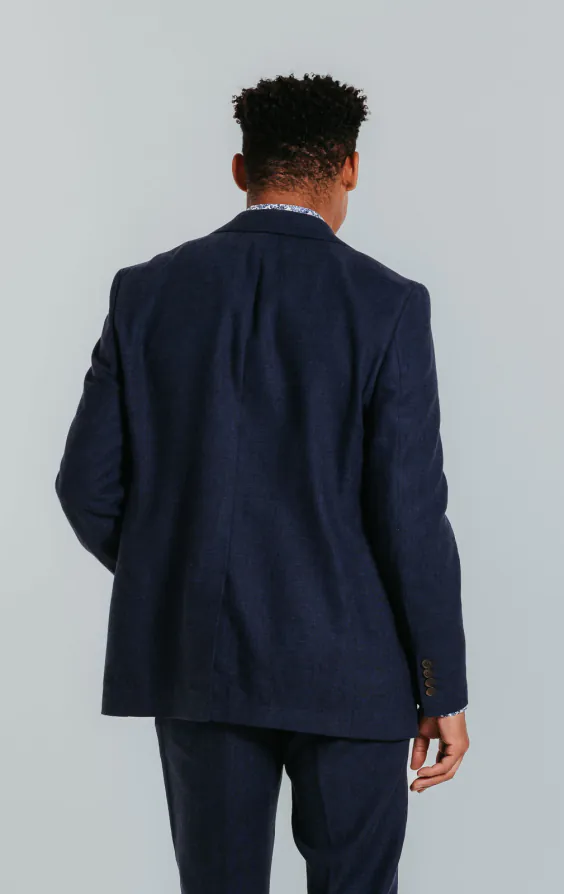 Navy Linen Suit Jacket - photo 1