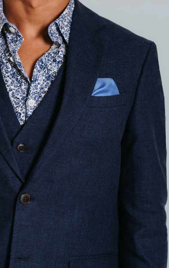 Navy Linen Suit Jacket - photo 3