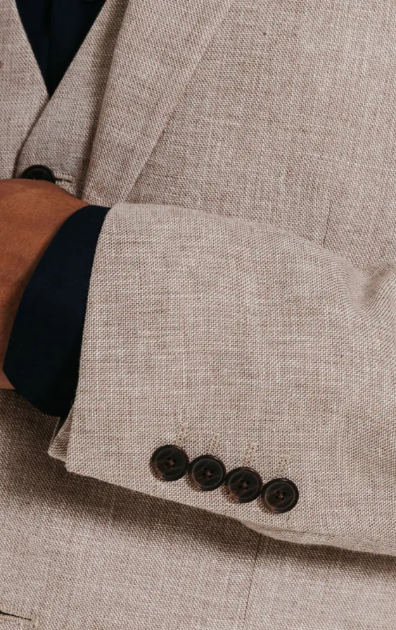 Sand Linen 3 Piece Suit - photo 3