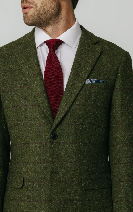 Green Windowpane Check Tweed Suit | Dobell