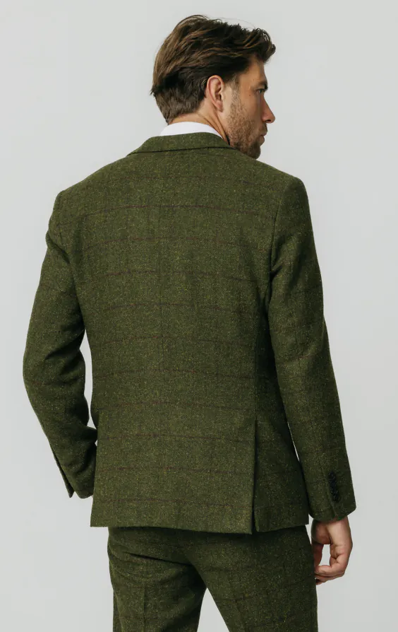 Green Windowpane Check Tweed Suit | Dobell