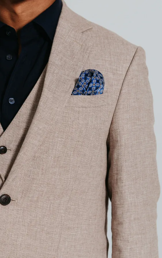 Sand Linen Slim Fit Suit Jacket - photo 3