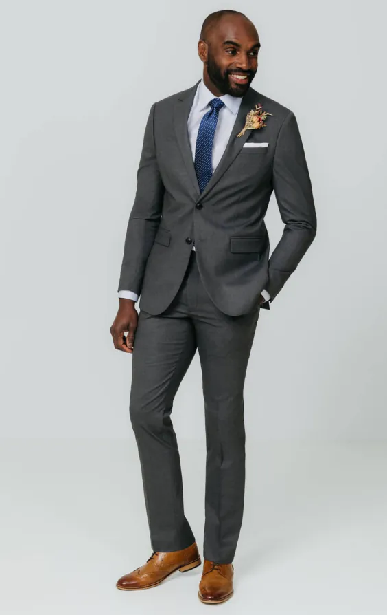 Gray Slim Fit Suit Jacket - photo 1