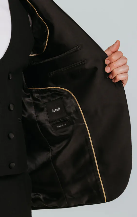 Black 3 Piece Tuxedo with Peak Lapel - photo 5