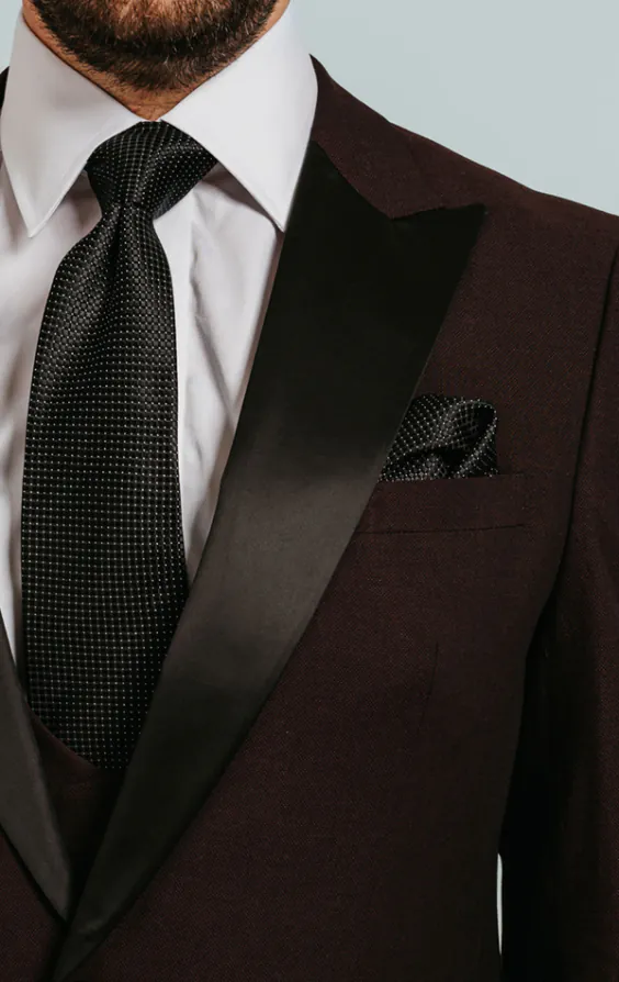 Burgundy Peak Lapel Tuxedo Jacket - photo 3