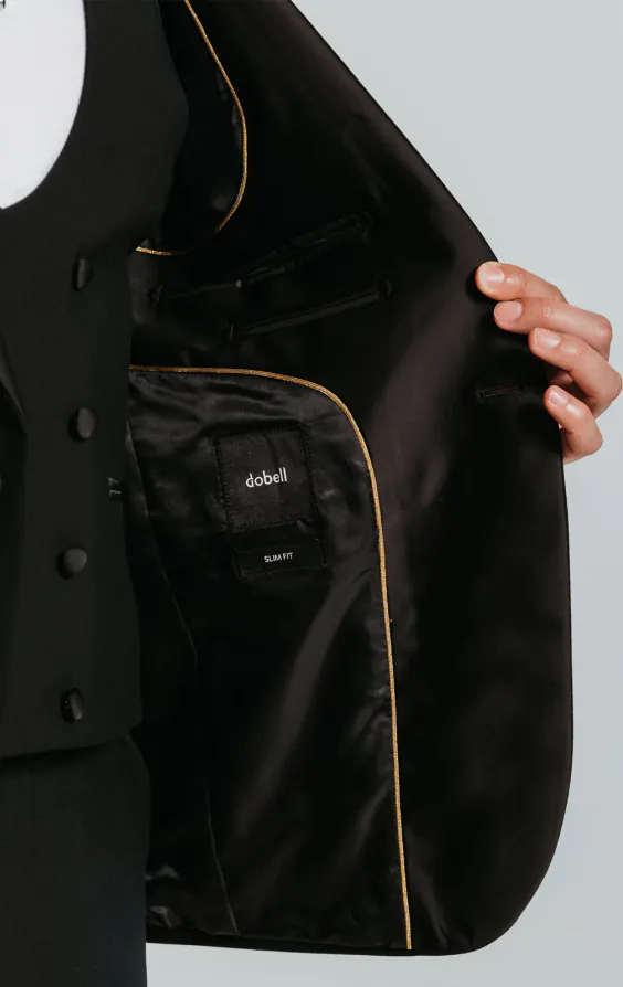 Black Slim-Fit Dinner Jacket with Peak Lapel - photo 4 Black Slim-Fit Dinner Jacket with Peak Lapel - photo 4