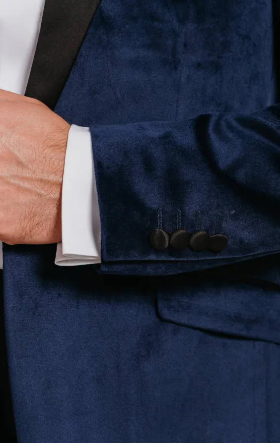 Navy Velvet Tuxedo with Black Pants - photo 3 Navy Velvet Tuxedo with Black Pants - photo 3