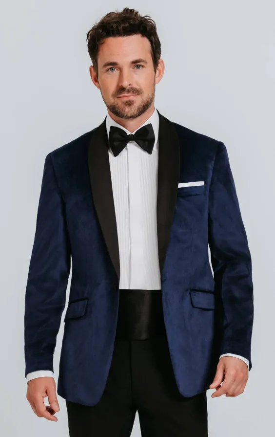Navy Blue Velvet Jacket