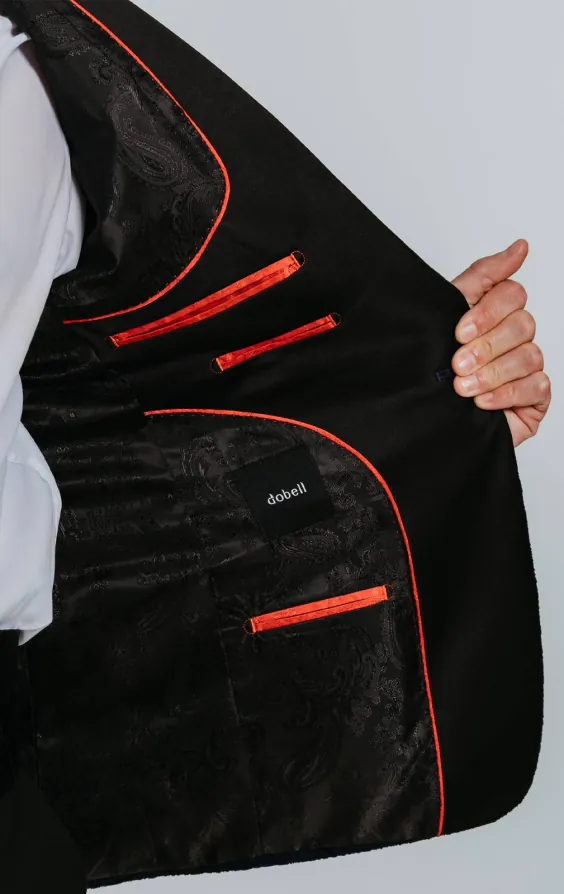 Dobell Navy Paisley Velvet Tuxedo Jacket - photo 4