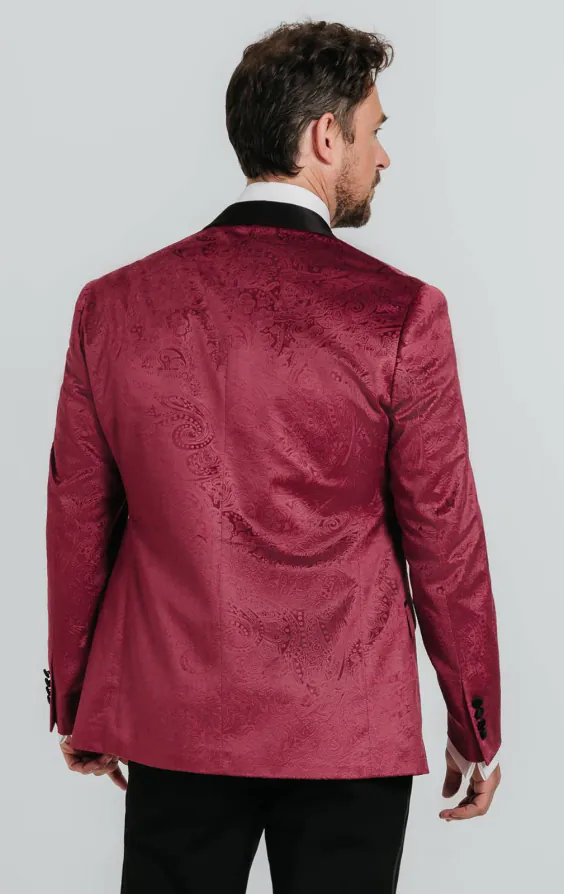 Burgundy Paisley Velvet Tuxedo with Black Pants - photo 2 Burgundy Paisley Velvet Tuxedo with Black Pants - photo 2