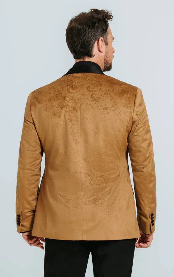 Gold Paisley Velvet Tuxedo with Black Pants - photo 2 Gold Paisley Velvet Tuxedo with Black Pants - photo 2