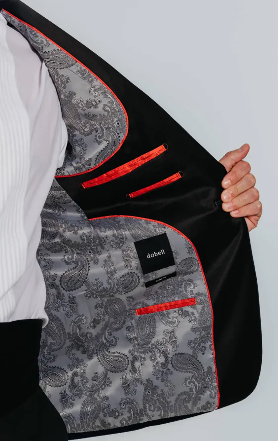 Navy Velvet Slim Fit Tuxedo with Black Trousers - photo 5 Navy Velvet Slim Fit Tuxedo with Black Trousers - photo 5
