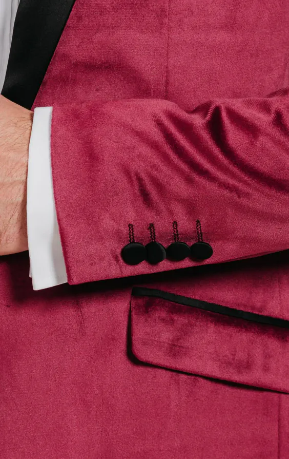 Burgundy Slim Fit Velvet Jacket - photo 2 Burgundy Slim Fit Velvet Jacket - photo 2