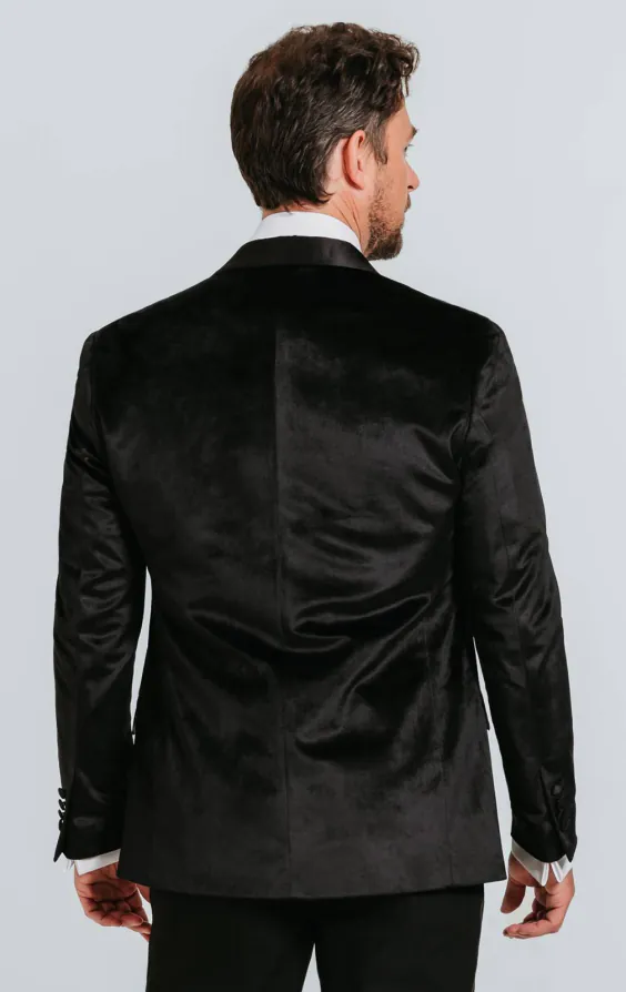 Black Slim Fit Velvet Jacket - photo 1 Black Slim Fit Velvet Jacket - photo 1