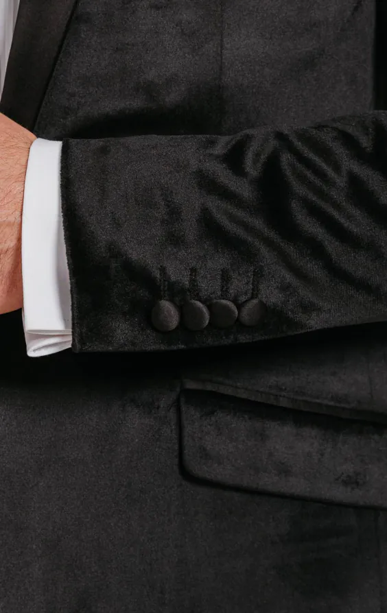 Black Slim Fit Velvet Jacket - photo 2 Black Slim Fit Velvet Jacket - photo 2