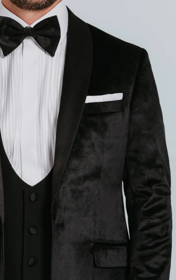 Black Slim Fit Velvet Jacket - photo 3 Black Slim Fit Velvet Jacket - photo 3