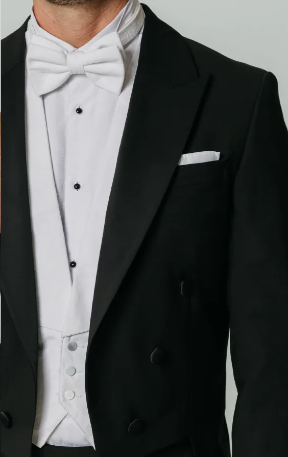 100% Wool White Tie 2 Piece Suit - photo 2