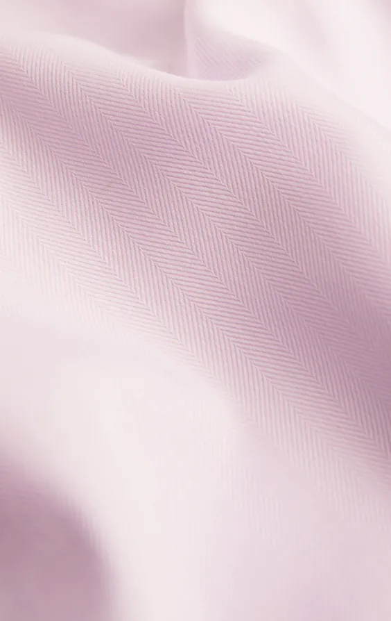 Lilac Herringbone 100% Cotton Easy Care Shirt - photo 3