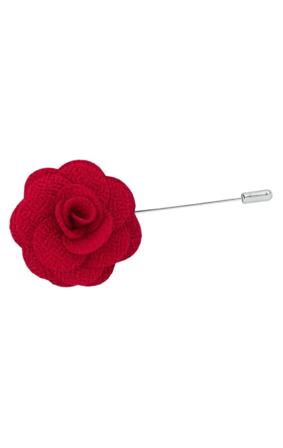 Red Flower Lapel Pin