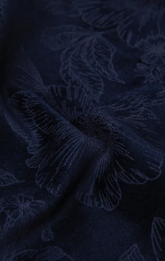 Navy Floral Jacquard Velvet Tuxedo Jacket - photo 7 Navy Floral Jacquard Velvet Tuxedo Jacket - photo 7