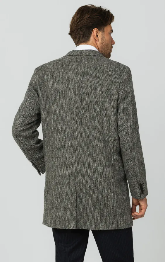 帝人 Harris Tweed ウール コート グレー Lサイズ HARRIS TWEED ] ツイードステンカラーコート – AWC │ active worker