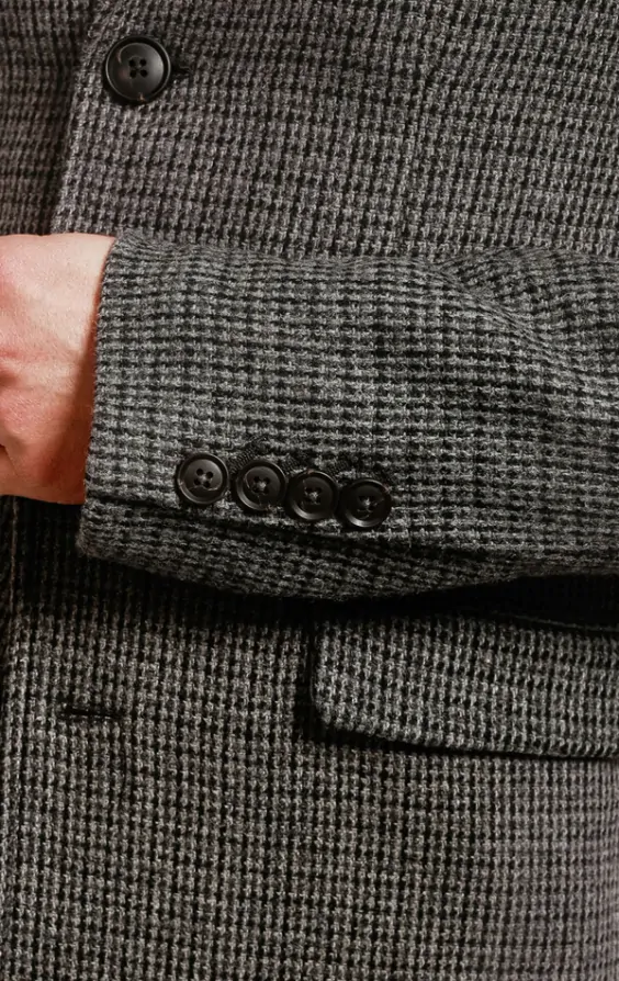 Gray & Black Wool Blend Overcoat | Dobell