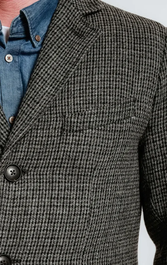 Gray & Black Wool Blend Overcoat | Dobell