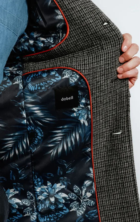 Gray & Black Wool Blend Overcoat | Dobell