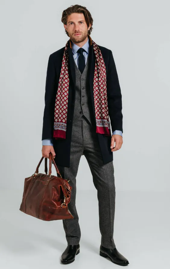 Navy Overcoat with Tan Trims - photo 2