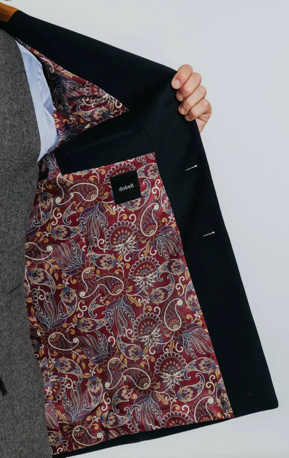 Navy Overcoat with Tan Trims - photo 6