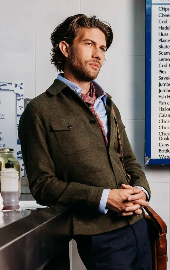 Green Windowpane Check Tweed Jacket | Dobell