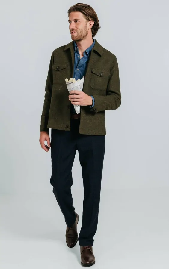 Green Windowpane Check Tweed Jacket | Dobell