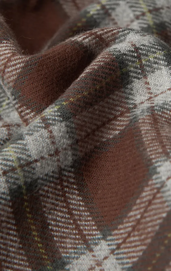 Rust and Gray Check Brushed Cotton Shirt - photo 5 Rust and Gray Check Brushed Cotton Shirt - photo 5
