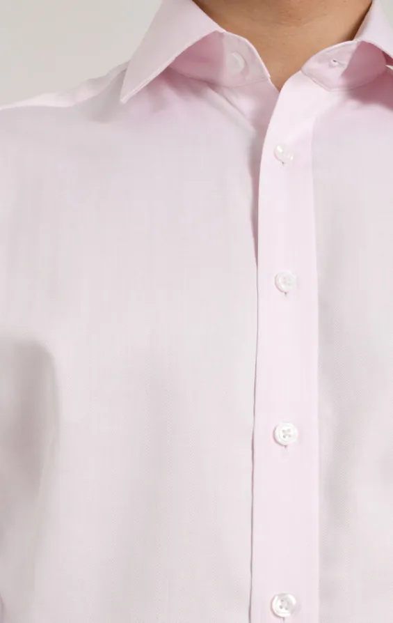 Pink Herringbone 100% Cotton Easy Care Shirt - photo 1 Pink Herringbone 100% Cotton Easy Care Shirt - photo 1