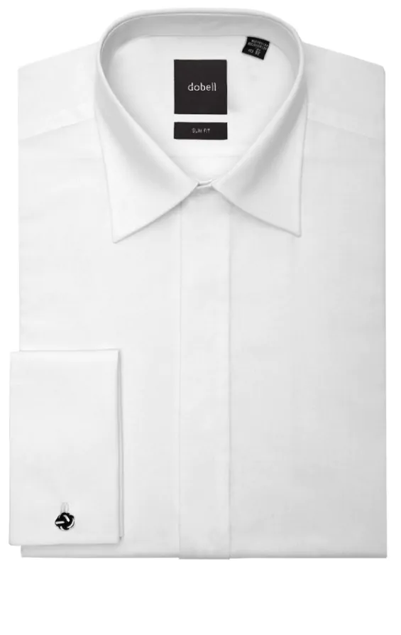 white christmas dresses Men's White French Cuff Dress Shirt Stretch Cotton – Ike Behar