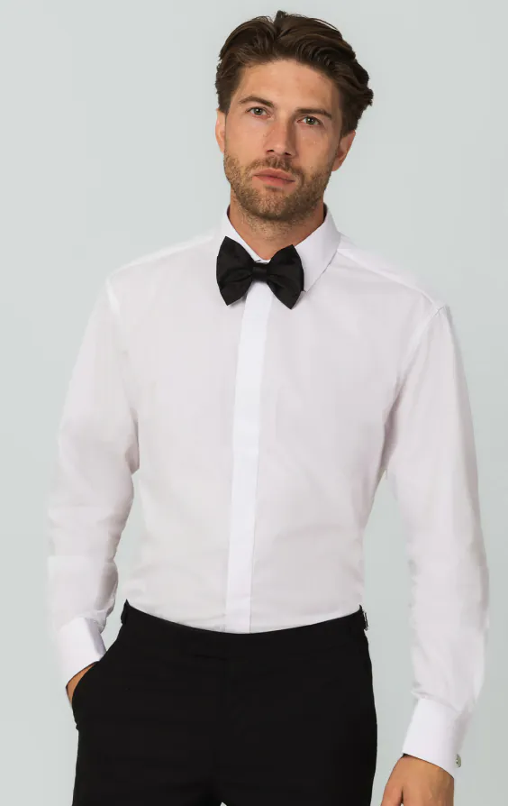 Dobell White Slim Fit Shirt with Spread Collar Dobell White Slim Fit Shirt with Spread Collar