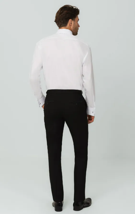 100% Cotton Laydown Collar Stud Button Pleated Front Tuxedo Shirt - photo 4 100% Cotton Laydown Collar Stud Button Pleated Front Tuxedo Shirt - photo 4