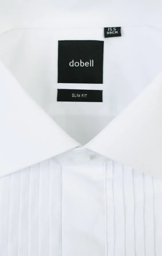 Men's White Tuxedo Dress Shirt – Point Collar Size L (16-16.5) 36/37 Sleeve – Pre-Owned Good Condition