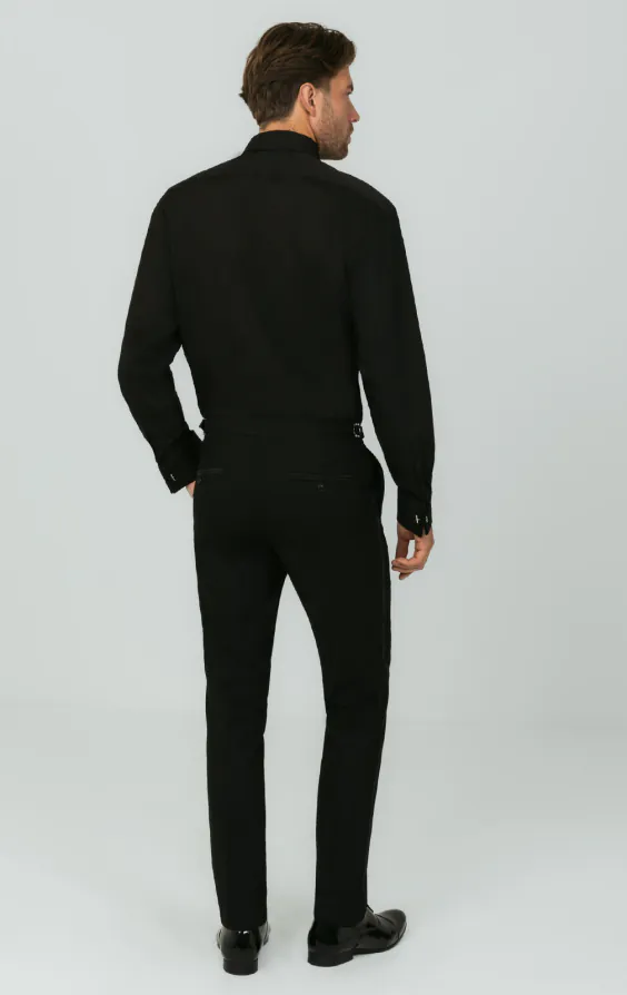 Dobell Black Tuxedo Shirt with White Tipped Ruffle Front - photo 4 Dobell Black Tuxedo Shirt with White Tipped Ruffle Front - photo 4
